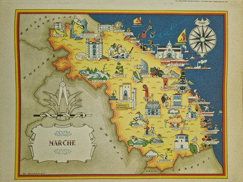 Marche vintage cartina anni - vintage,