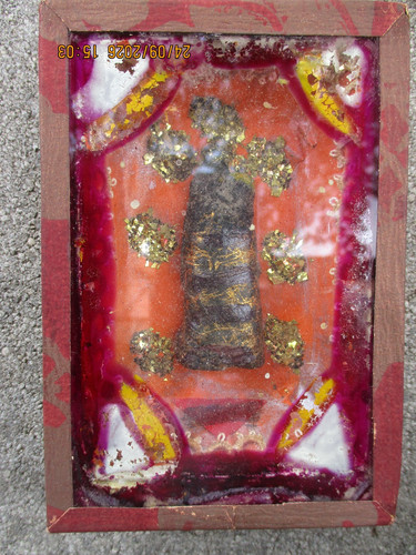 Reliquiario teca vetro - teca,